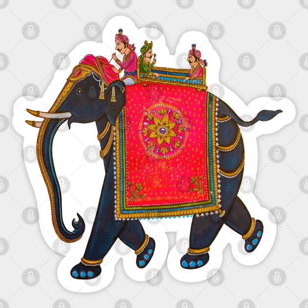 Elephant with Mahout and passengers Sticker by dalyndigaital2@gmail.com